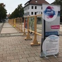 Standwände auf dem Marktplatz Balingen
